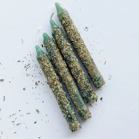 Set of 4 Prosperity Hand-Rolled Herbal Chime Candles - Picture 1 of 3